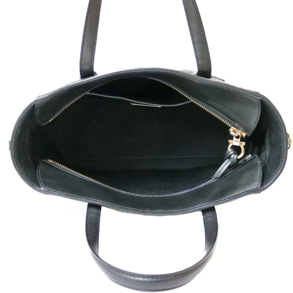 Pre-Owned Black Leather Handbag T996933