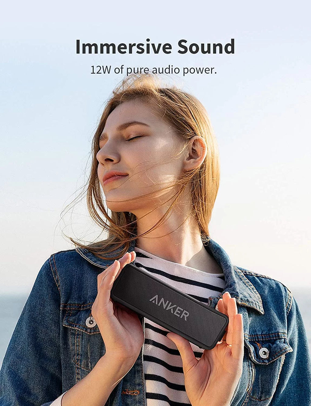 Portable Bluetooth Speaker Waterproof 12W Black L521