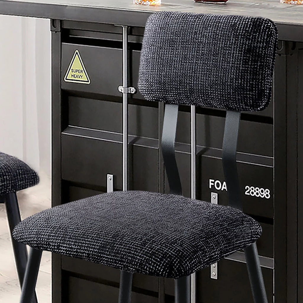 Industrial Black Bar Height Chairs Set of 2 B312