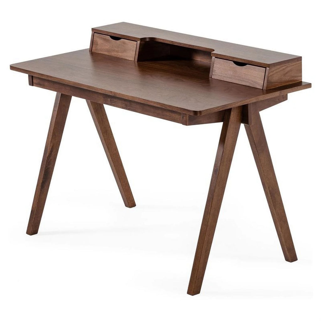 48" Rectangular Solid Wood Office Desk in Walnut Q400206