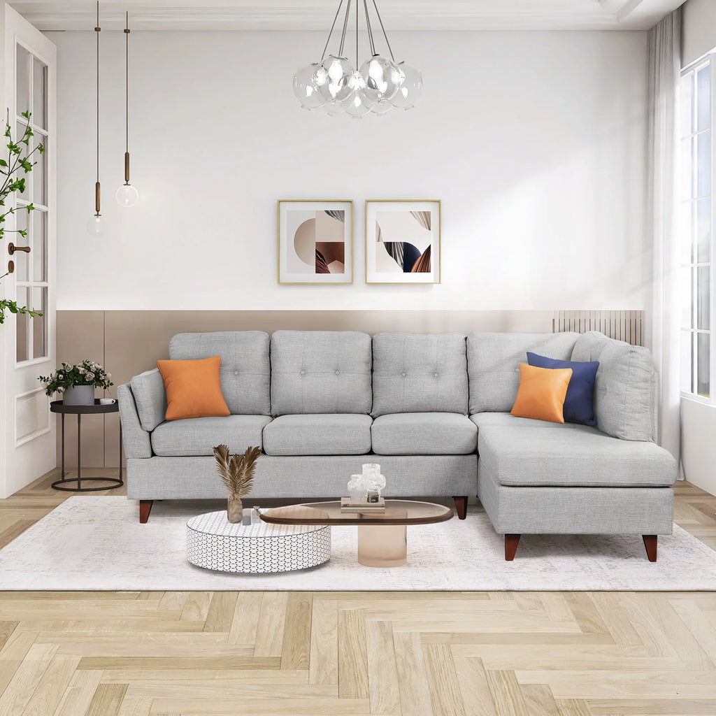 L-Shape Sectional Sofa with Chaise Lounge Gray N331223