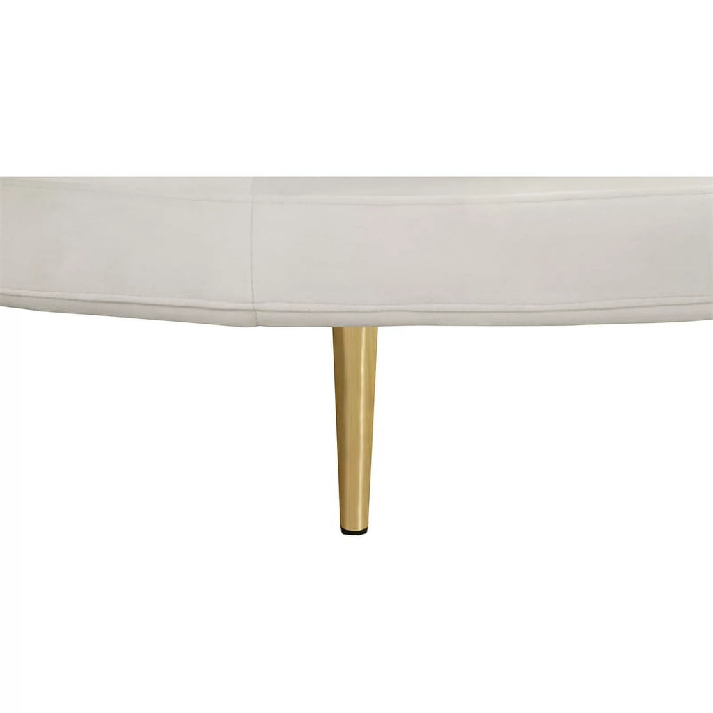 Cream Velvet Roundabout Sofa with Gold Iron Legs Y7434
