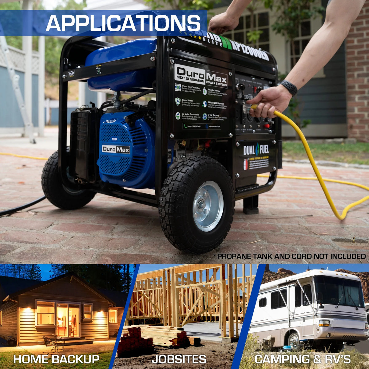 12,000 Watt Dual Fuel Portable Generator X4038