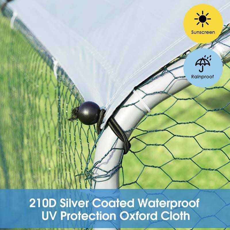 26.2 x 9.5 ft Walk-in Chicken Coop with Roof Cover G369