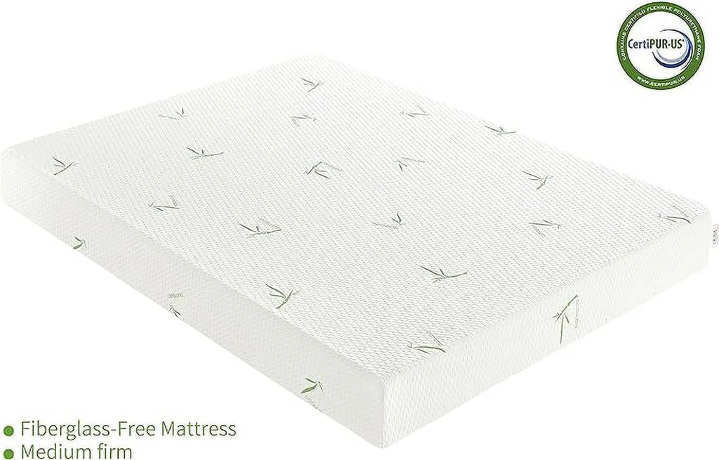 Queen 8 inch Green Tea Gel Memory Foam Mattress with Bamboo Knit Cover K2124