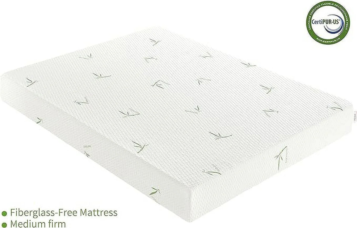 Queen 8 inch Green Tea Gel Memory Foam Mattress with Bamboo Knit Cover K2124