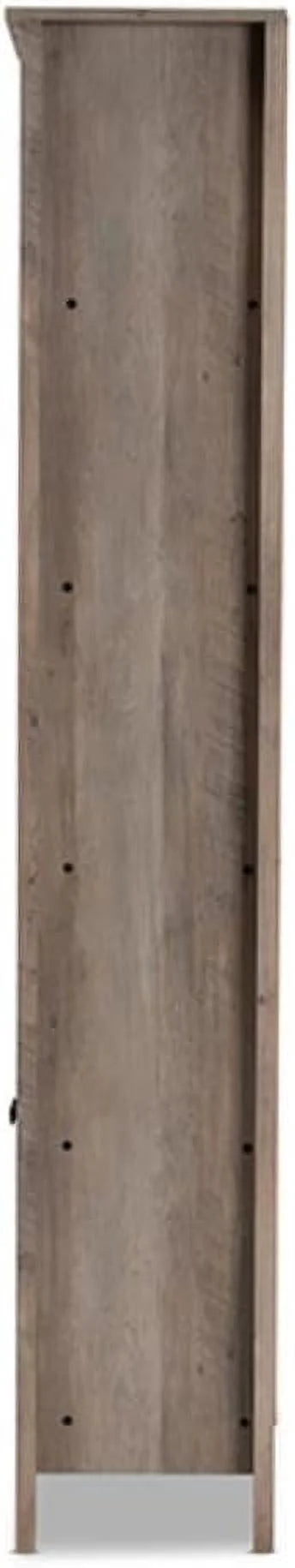 Natural Oak Finished Wood 2-Door Bookcase Q442