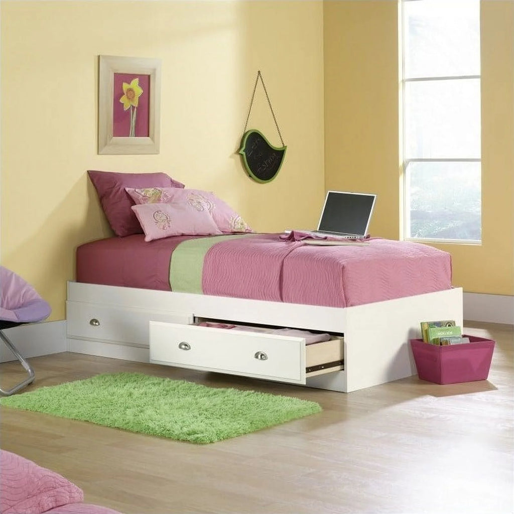 Twin Mates Bed in Soft White R998
