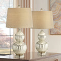 25" High Set of 2 Fluted Mercury Glass Table Lamps A1625
