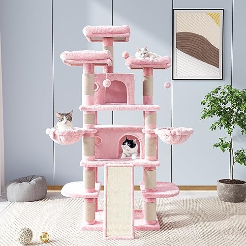 68 Inches Light Grey Cat Tree F12638
