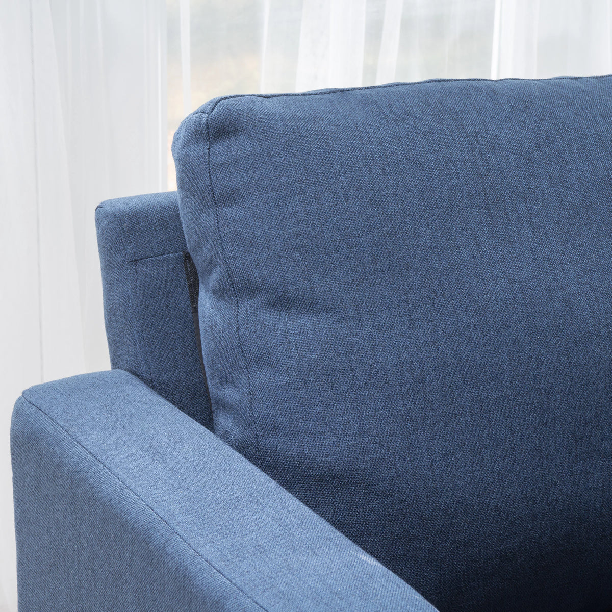 7 Piece Dark Blue Fabric Sectional Couch S506