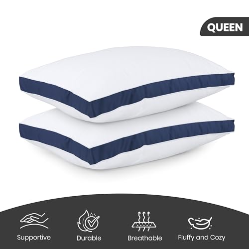 King Size White Set of 2 Gusseted Bed Pillows J486631