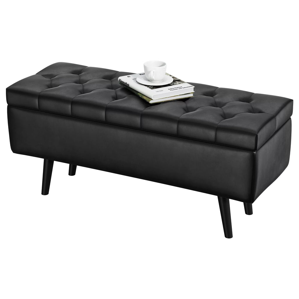 Faux Leather Storage Ottoman Bench G128