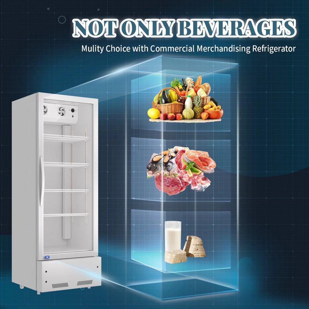 11 Cu.Ft Commercial Beverage Refrigerator with Lock and Wheels F8618