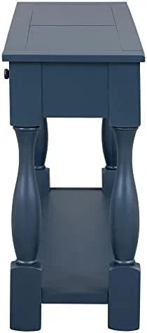 63" Long Console Table with Drawers Navy Blue N266918