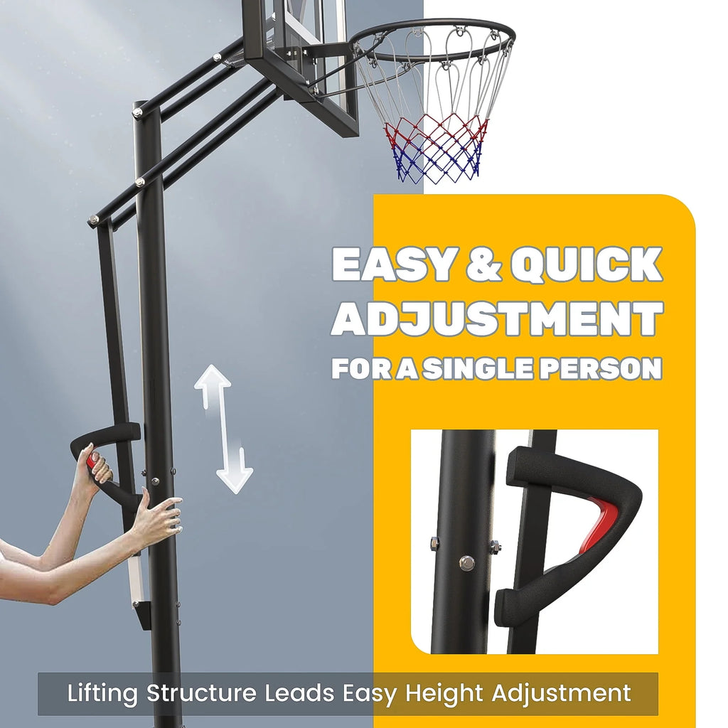 Portable Basketball Hoop & Goal with Height Adjusted 7.6 - 10 ft D57392