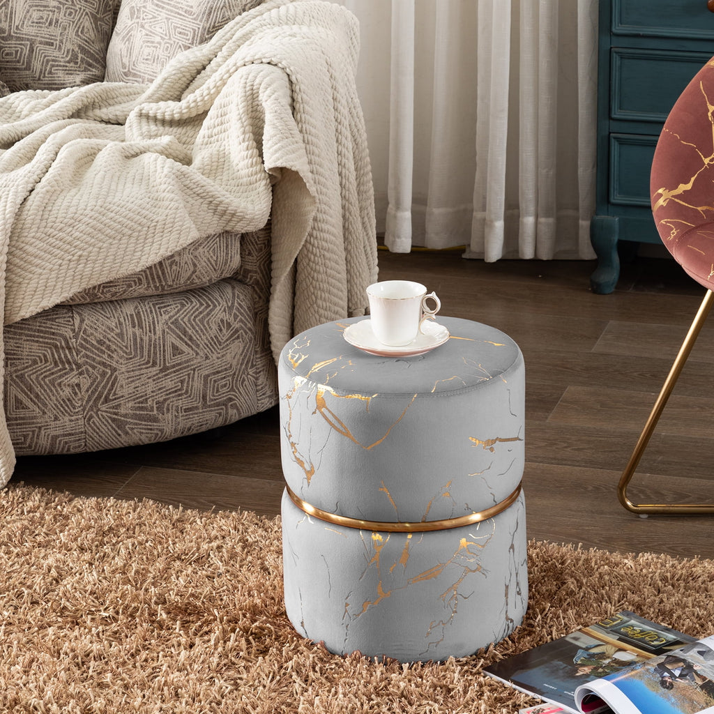 Round Velvet Ottoman D787
