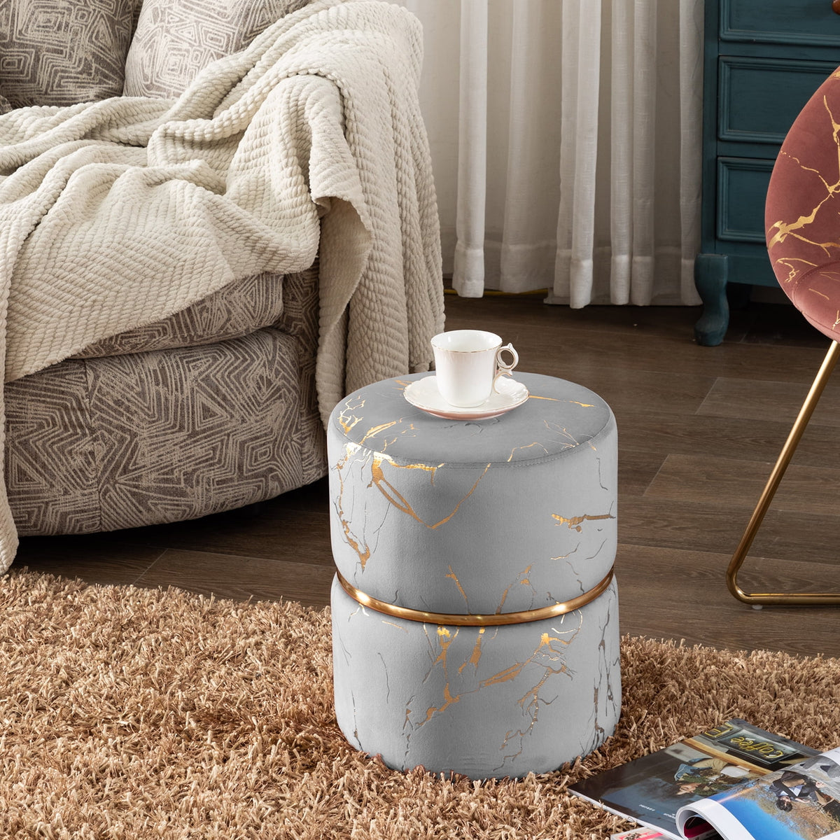 Round Velvet Ottoman D787