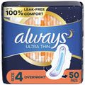 Ultra Thin Overnight Pads with Wings, Size 4, 50 CT P129279