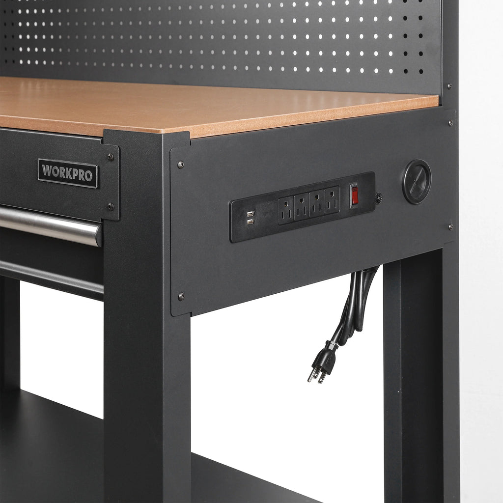 45-in Steel Multipurpose Workbench with LED Light & Power Strip I175