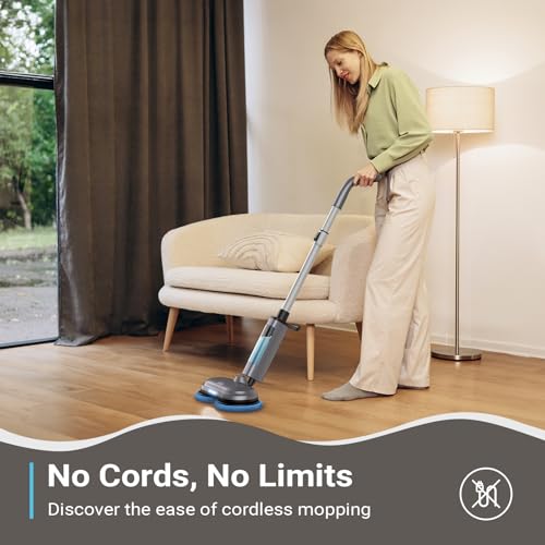 Electric Spin Mop with LED Headlight, Gray H95804