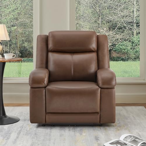 Genuine Leather Power Recliner Chair with Power Headrest T623