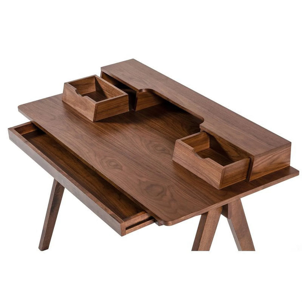 48" Rectangular Solid Wood Office Desk in Walnut Q400206