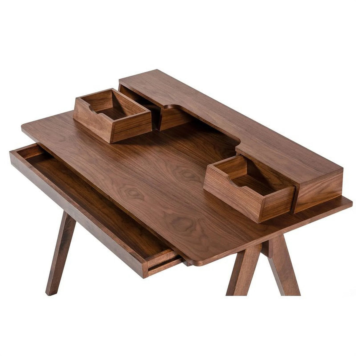 48" Rectangular Solid Wood Office Desk in Walnut Q400206