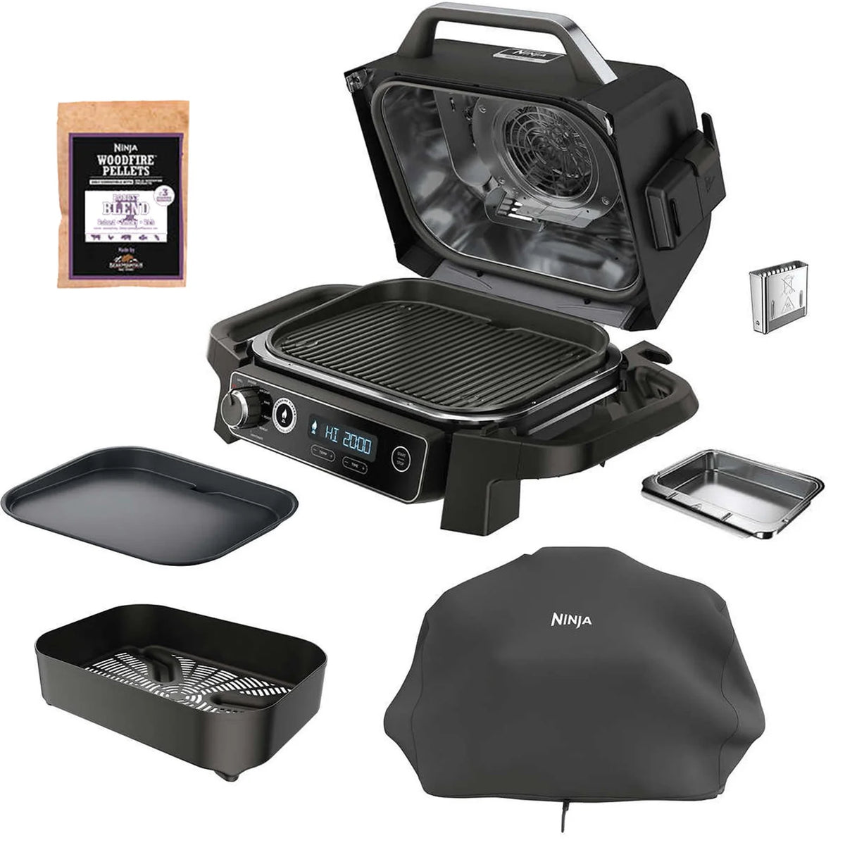 Restored 7-in-1 Outdoor Grill & Smoker and Air Fryer H995857
