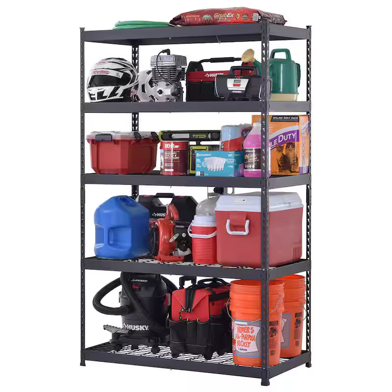 5-Tier Heavy Duty Steel Storage Shelving Unit in Black M2828
