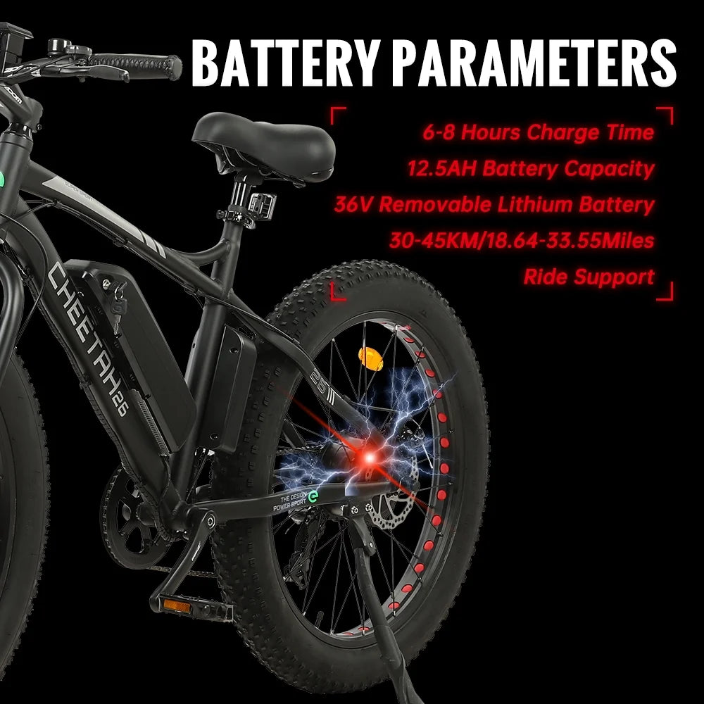 26 In. Fat Tire Electric Bicycle M34243