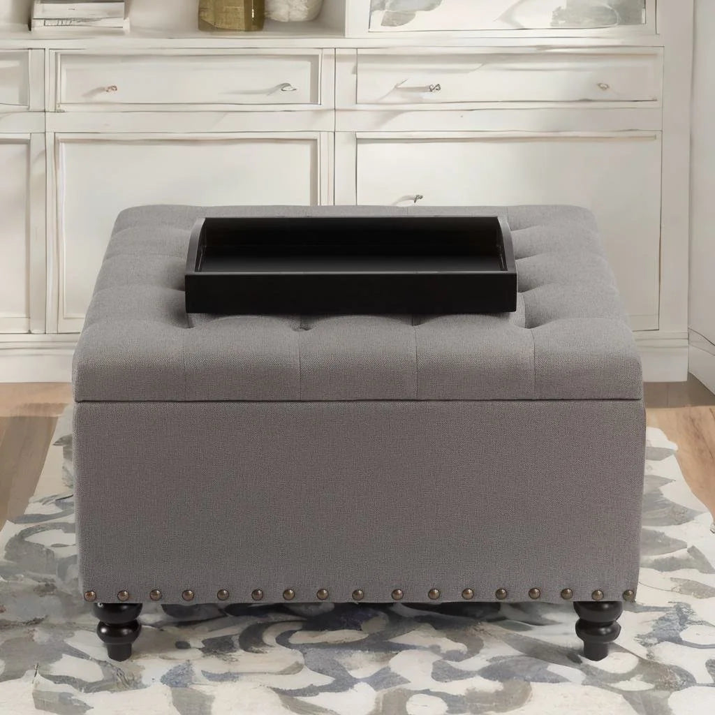 30" Square Lift Top Storage Ottoman Bench K6571