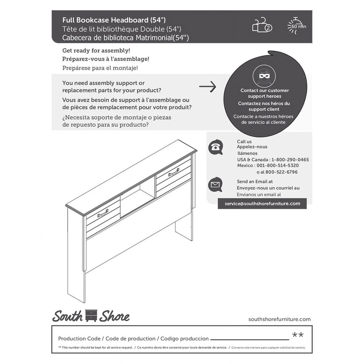Modern Bookcase Headboard Winter Oak J452