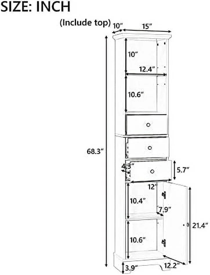 White 3 Drawer Bathroom Cabinet H9131