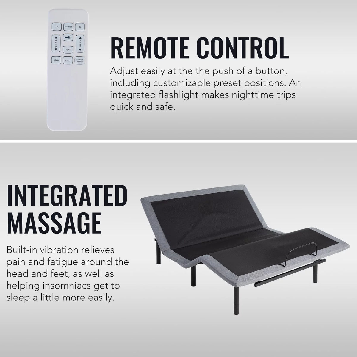Queen Size Motorized Bed Frame with Remote M59684