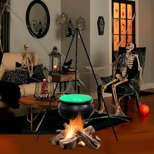 Large Plastic Witches Cauldron on Tripod with Light R999916