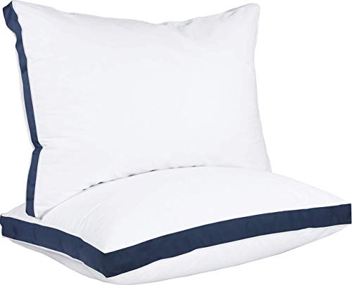 King Size White Set of 2 Gusseted Bed Pillows J486631