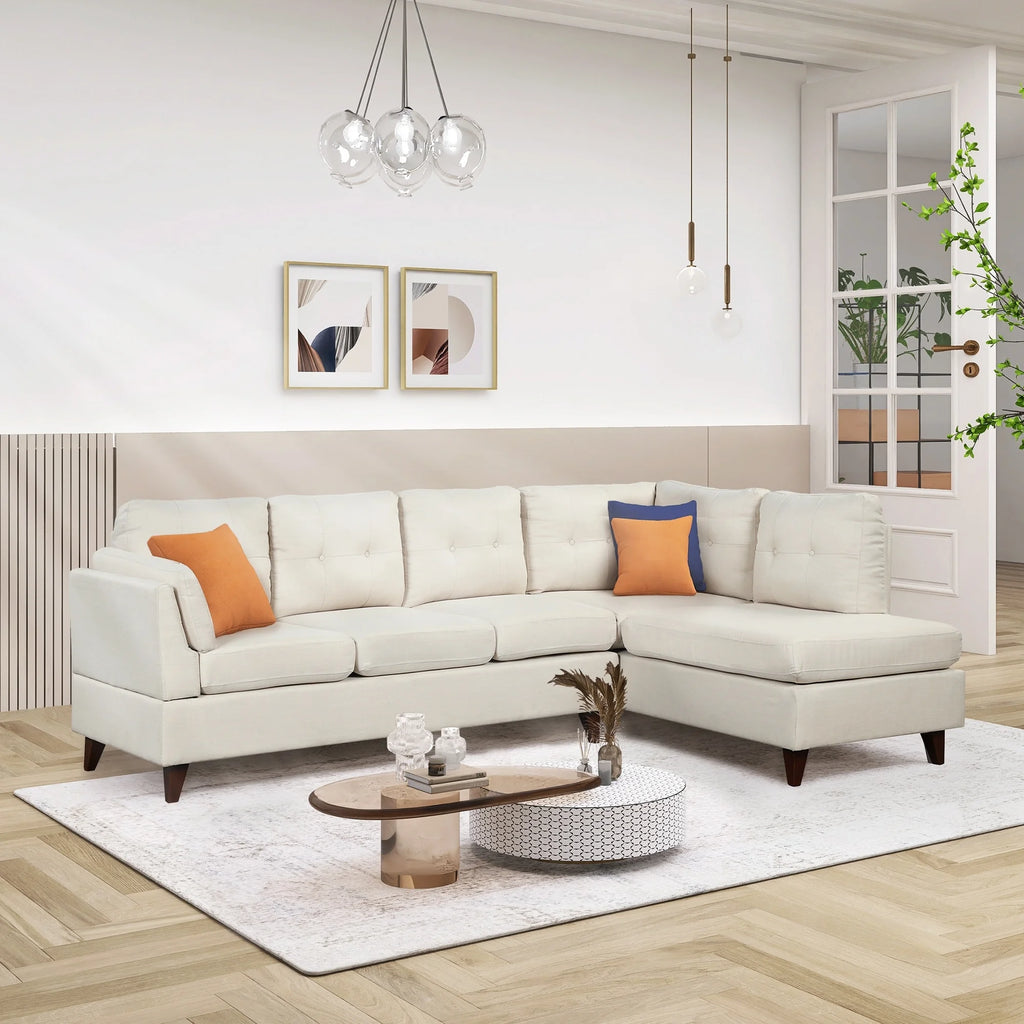 L-Shape Sectional Sofa with Chaise Lounge Gray N331223