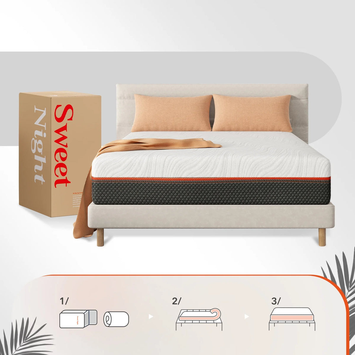 Twin Size Gel Memory Foam Pocket Spring Hybrid Mattress W1714