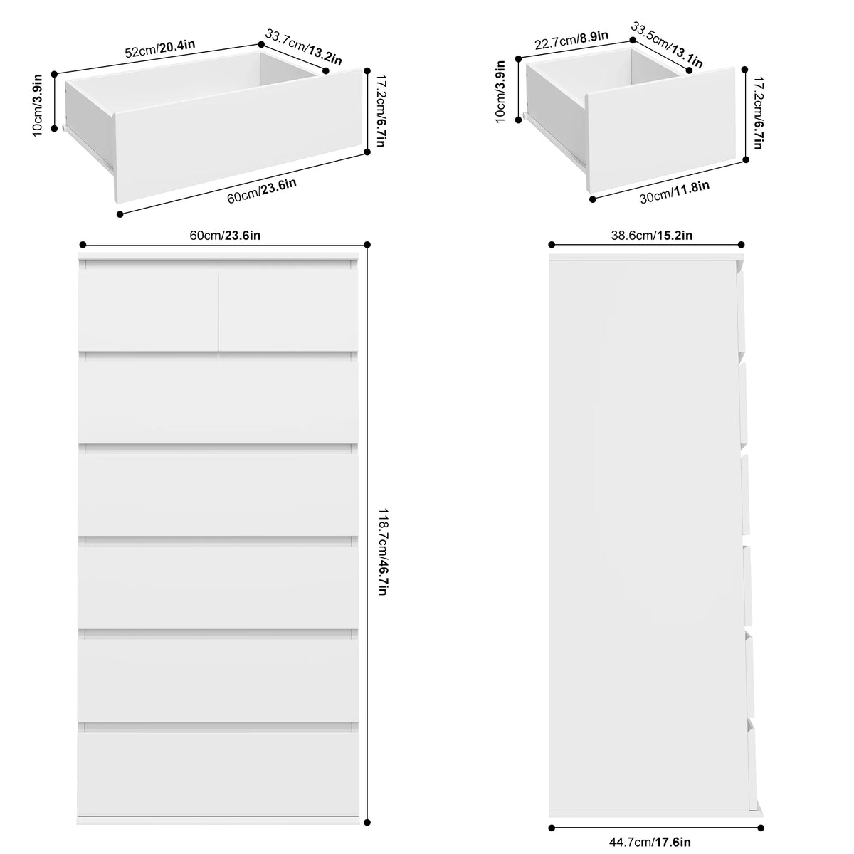 White 7 Drawer Dresser S434954