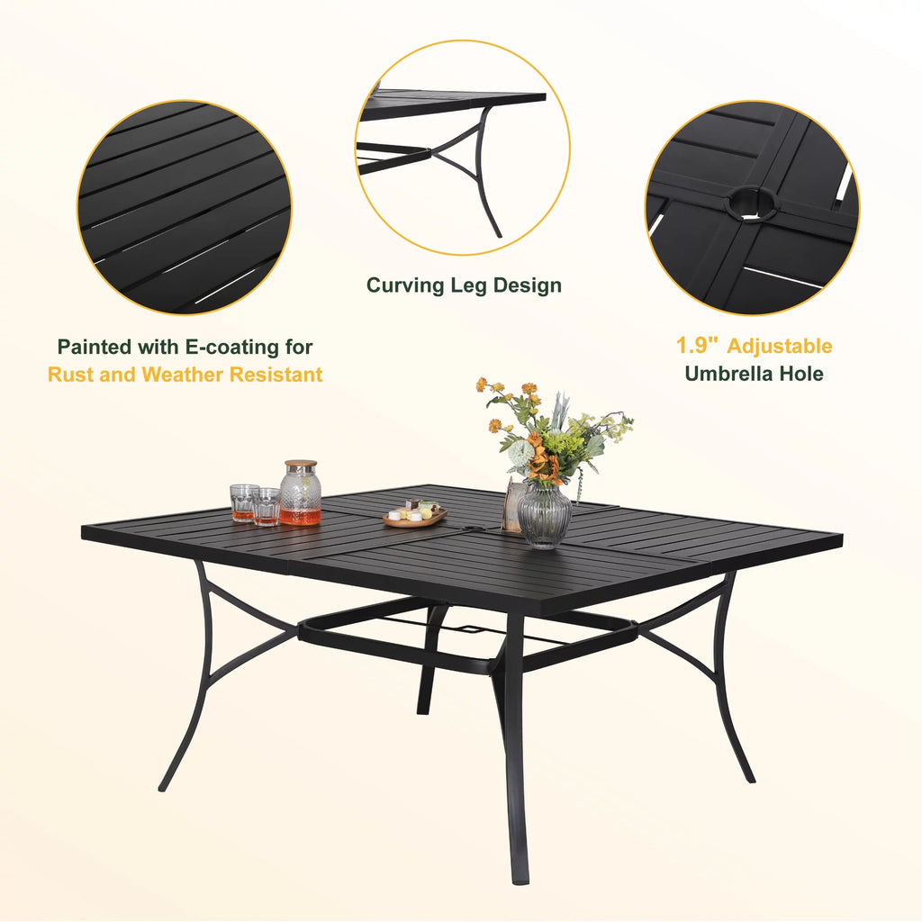 9-Piece Outdoor Patio Dining Set with Steel Table & Textilene Chairs S85773