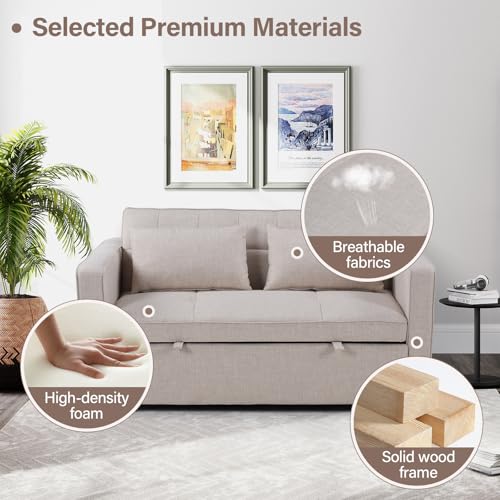 Grey 3-in-1 Convertible Sleeper Sofa Bed P89045