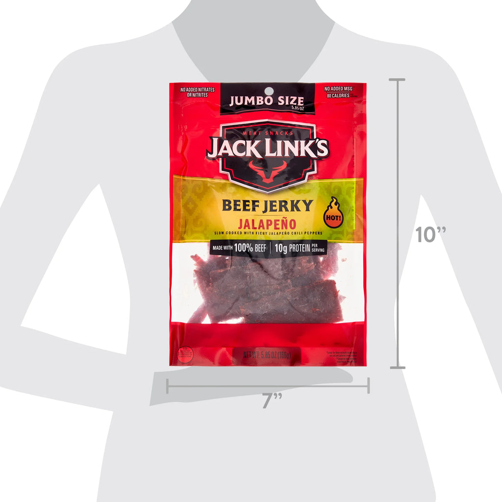 100% Beef Jalapeno Beef Jerky 5.85oz Resealable Bag R33906