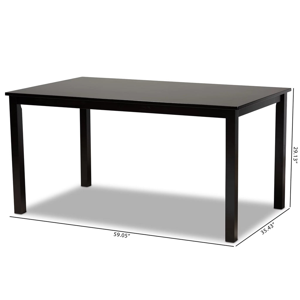 Espresso Brown Rectangular Wood Dining Table P5232