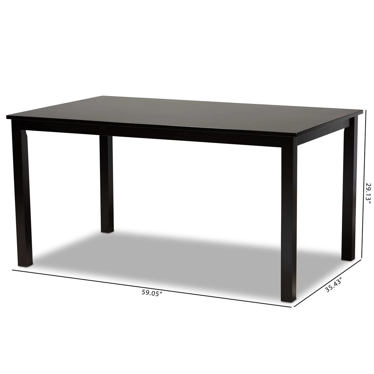 Espresso Brown Rectangular Wood Dining Table P5232
