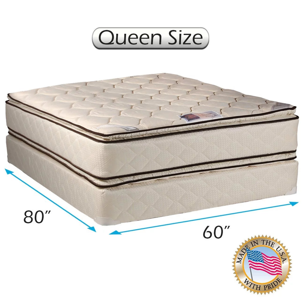 Queen PillowTop Mattress Set with Bed Frame V4167