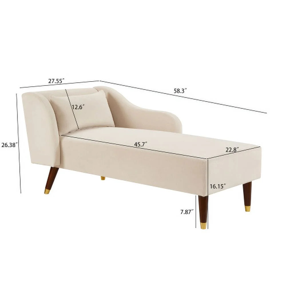 Modern Upholstered Chaise Lounge with Removable Pillow Q332088