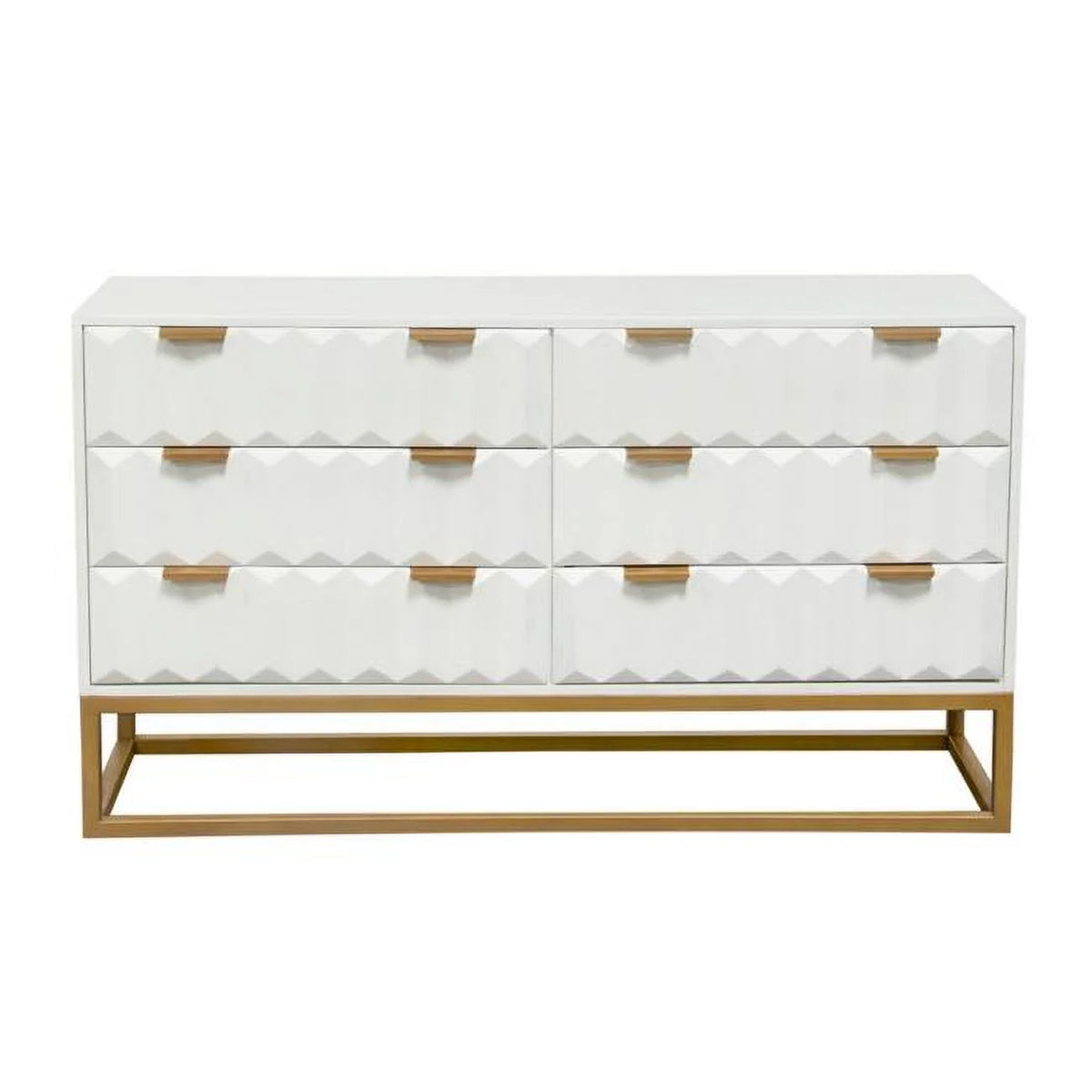 White 6 Drawer Dresser C61217