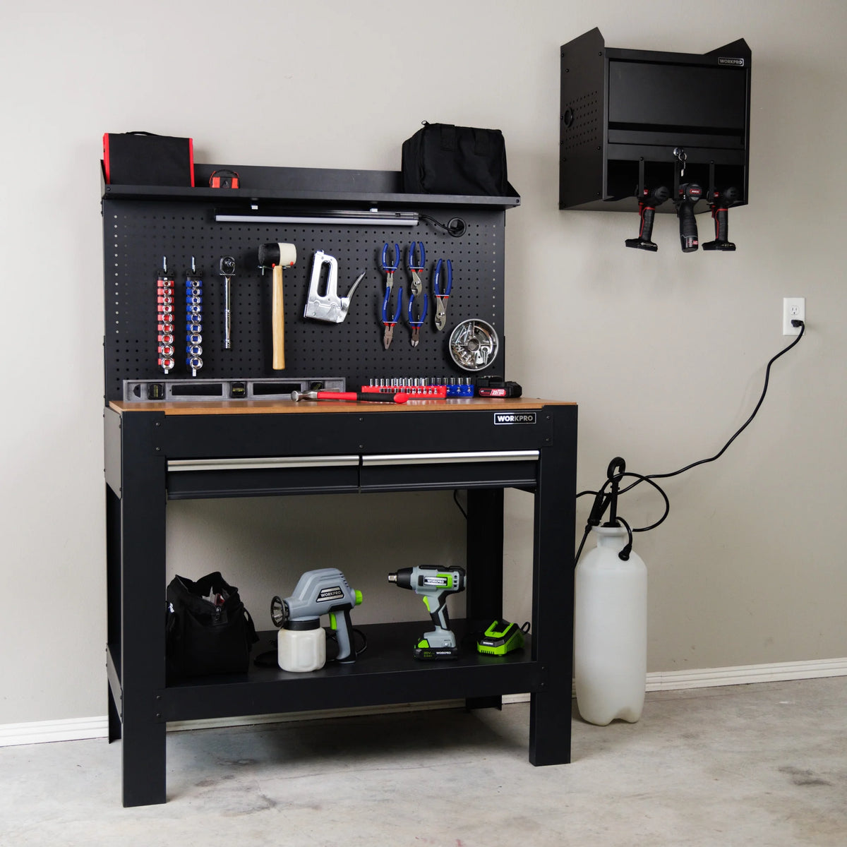 45-in Steel Multipurpose Workbench with LED Light & Power Strip I175