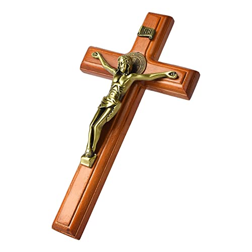 Handmade Black Gold Wooden Wall Cross U7496